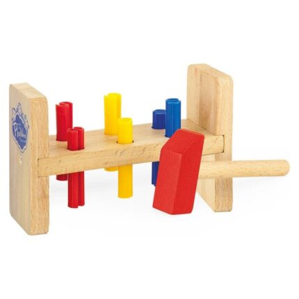 PlayWood Дрвена игра Так-Чак со чеканче и шарени клинчиња