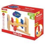 PlayWood Wooden Tac-Tac game with mallet and colourful pegs