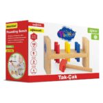 PlayWood Wooden Tac-Tac game with mallet and colourful pegs