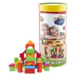 PlayWood Kuba druri për ndërtim, 100 pjesë në tub