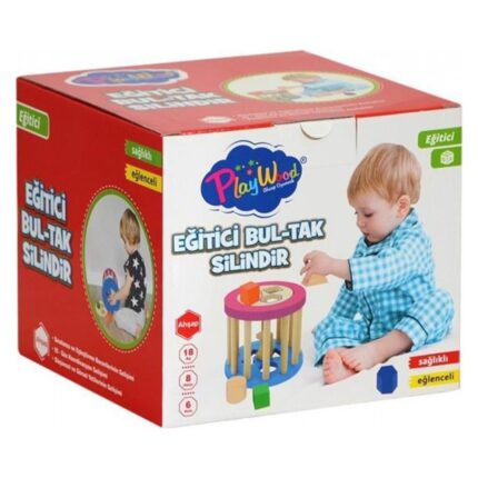 PlayWood Cilindër klasifikues prej druri me forma gjeometrike
