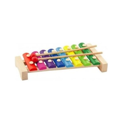 PlayWood Wooden xylophone with colourful plates and two mallets