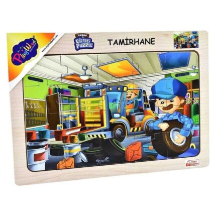 PlayWood Puzzle prej druri Servis makinash, 20 pjesë (4 modele)