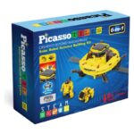 Picasso Tiles Соларен UFO робот 6 во 1, STEAM комплет за градење