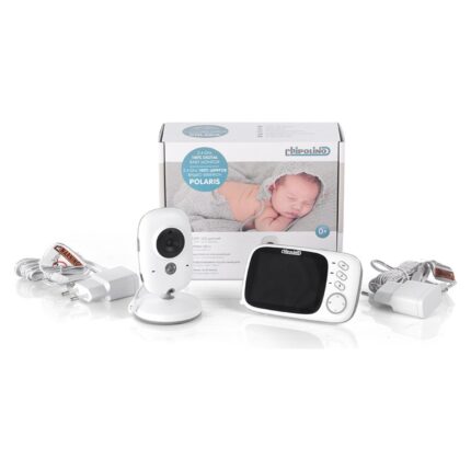 Video monitor për bebe Chipolino Polaris me ekran LCD 3,2 inç, i bardhë