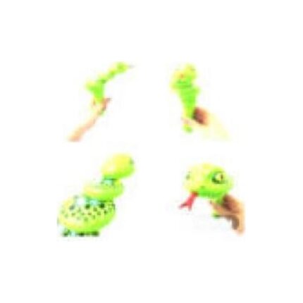 Musical rattle snake that extends, green