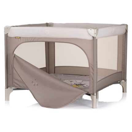 Kosh loje portativ Chipolino Pop Up 100×100 cm, Ariu bezhë