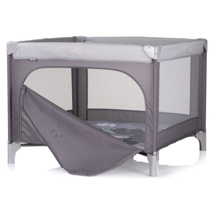 Kosh loje portativ Chipolino Pop Up 100×100 cm, Hipopotami gri