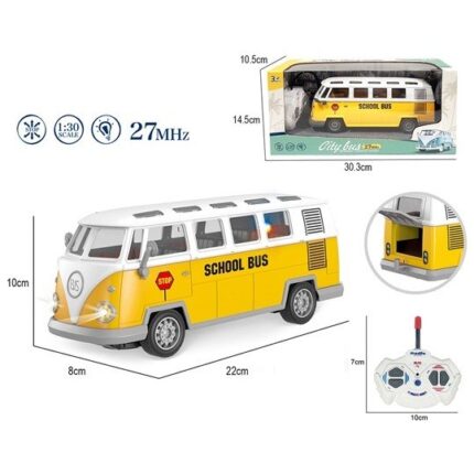 Училишен автобус на далечинско управување City Bus 1:30, со светла