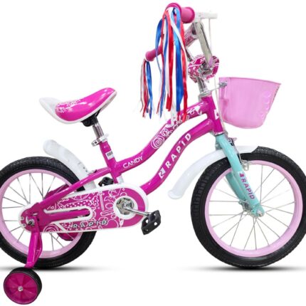 Rapid Candy children’s bicycle 16 inch, pink, with training wheels