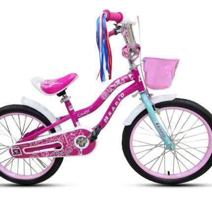 Rapid Candy children’s bicycle 20 inch, pink, with basket and bell