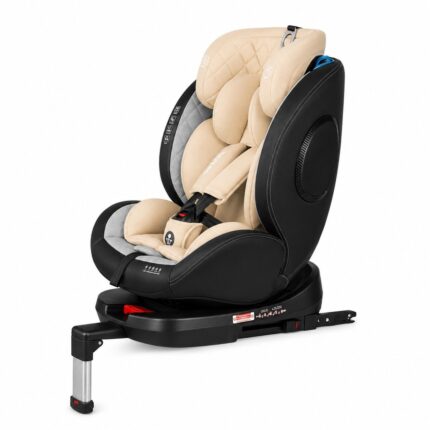 Baby Mascot Sediljë makine ROYAL i-Size 360° me ISOFIX dhe këmbë mbështetëse, krem-zi