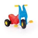 Dolu Triçikël motor Mascot Trike, e kuqe-blu me pedale të verdha
