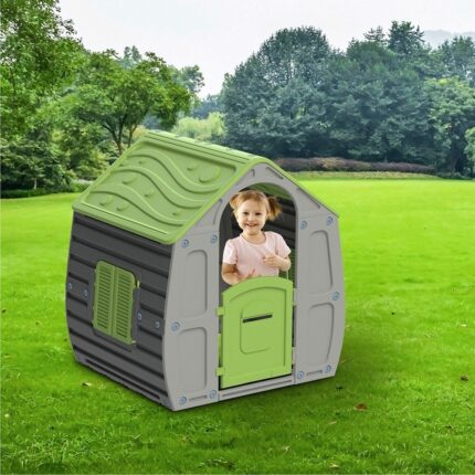 Chipolino Magical House children's playhouse, grey with green roof