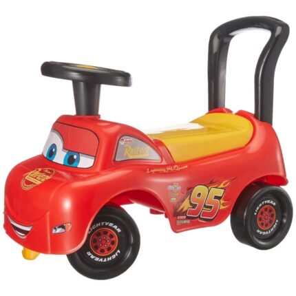 Lodër shtyrëse Dede Cars Lightning McQueen me dorezë shtyrëse, e kuqe