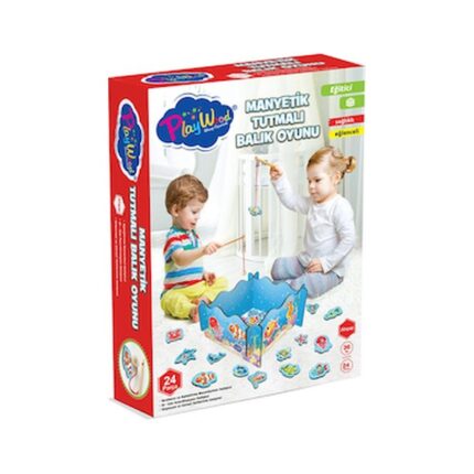 PlayWood Lojë magnetike peshkimi, 24 pjesë