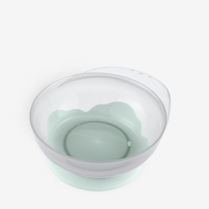 Kikka Boo Bowl with suction base, lid and spoon, 250 ml, mint