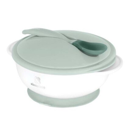 Kikka Boo Bowl with lid and heat-sensitive spoon, 250 ml, mint