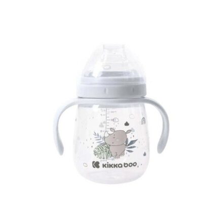 Kikka Boo Bottle with handles and silicone nipple Savanna, 240 ml, 6+, blue