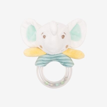 Kikka Boo Kërcitëse e butë elefant i vogël Elephant Time me topa shumëngjyrësh, 16 cm