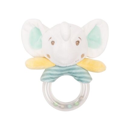 Kikka Boo Kërcitëse e butë elefant i vogël Elephant Time me topa shumëngjyrësh, 16 cm