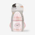 Kikka Boo Шише со рачки и силиконско клунче Happy Face, 200 ml, розево