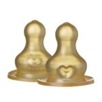 BIBS Teat for glass bottle, slow flow, latex, 2 pieces