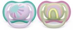 Philips Avent Çucël qetësuese ultra air 0–6 muaj, 2 copë, vjollcë dhe jeshile