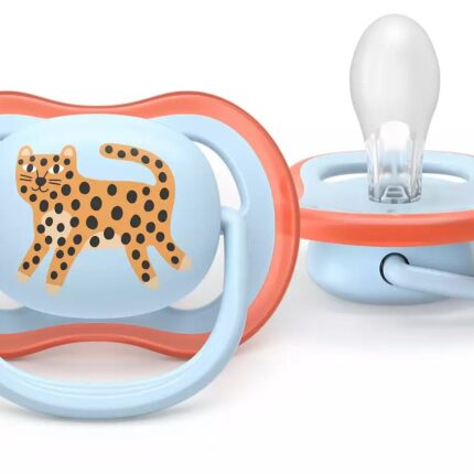 Philips Avent ultra air soother 0–6 months, 2 pieces, leaf and leopard