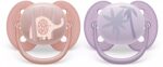 Philips Avent Çucël qetësuese ultra soft 0–6 muaj, 2 copë, rozë dhe vjollcë