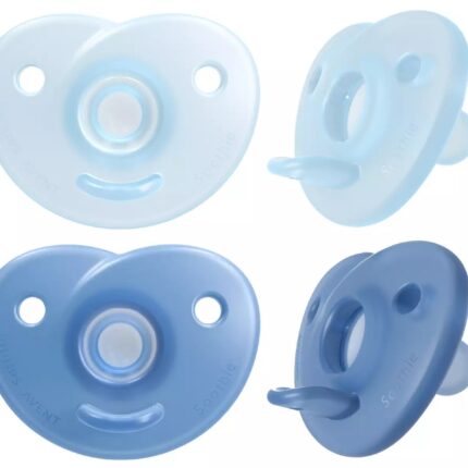 Philips Avent Soothie silicone soother 0–6 months, 2 pieces, blue