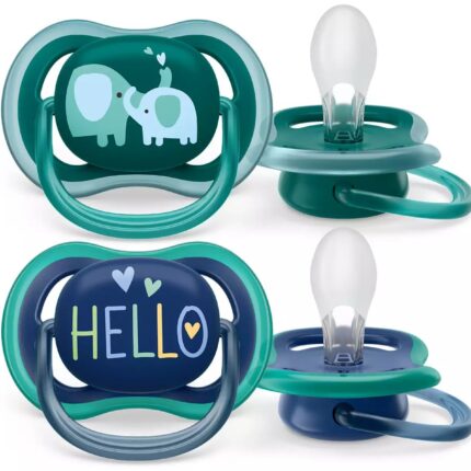 Philips Avent ultra air soother 18+ months, 2 pieces, green and blue