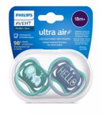 Philips Avent Çucël qetësuese ultra air 18+ muaj, 2 copë, jeshile dhe blu