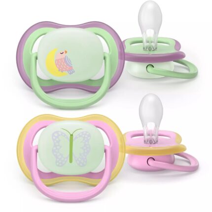 Philips Avent ultra air night soother 6–18 months, 2 pieces