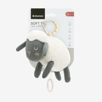 Kikka Boo Lodër muzikore e butë qengj Sleepy Sheep, 24 cm