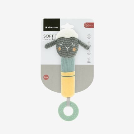 Kikka Boo Мека играчка со свирче и глодалка Sleepy Sheep, 21,5 cm