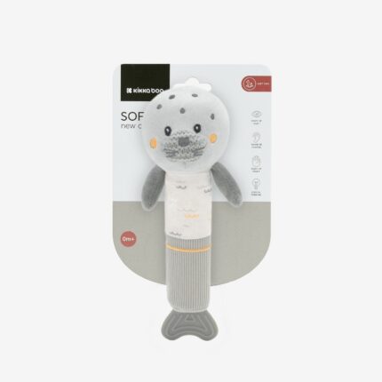 Kikka Boo Мека играчка со свирче и глодалка Seally Me, 25 cm