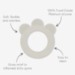 Kikka Boo Силиконска глодалка Platinum Silicone со 3 текстури, Sand (крем)