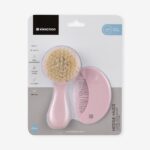 Kikka Boo Baby brush and comb set with natural bristles Hedge-hugs, pink