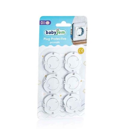 Babyjem Set of plastic socket protectors, slim, white