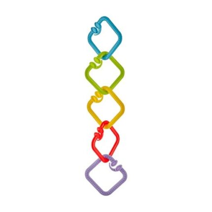 Babyjem Пластични алки за закачување играчки, квадратни, шарени