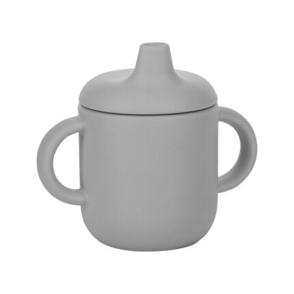 FreeON Силиконска чаша со рачки и капак 180 ml, сива