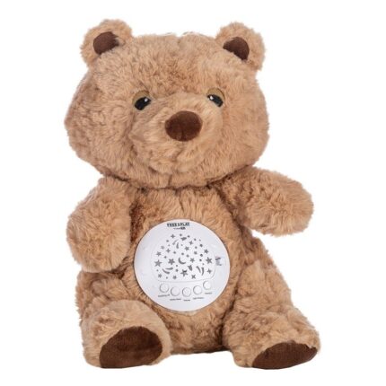 Free2Play Plush bear with music and projector, with movable head, brown