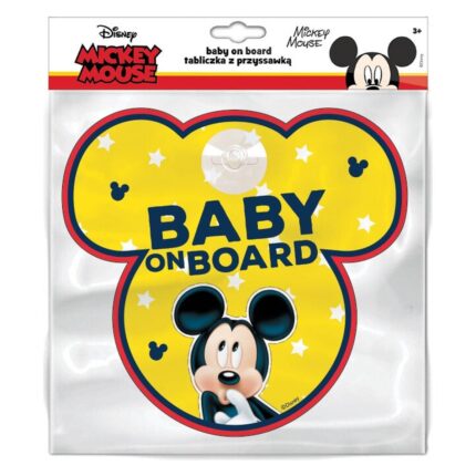 Seven Baby on board car sign Mickey Mouse, 20 x 16 cm, yellow