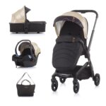 Chipolino Emotion 3-in-1 baby stroller with car seat, gold