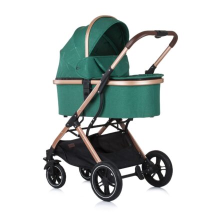 Chipolino Zara 3-in-1 baby stroller with car seat, avocado (green)
