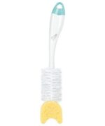 NUK Soft bottle brush with sponge and mini soother brush, mint