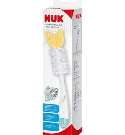 NUK Soft Furçë për shishe me sfungjer dhe mini furçë për çucla, mente