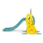 Children's playground 3 in 1 Chipolino – slide, swing and basket, turquoise/yellow