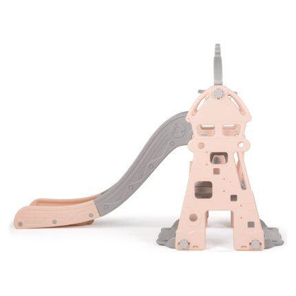Children's playground 3 in 1 Chipolino – slide, swing and basket, pink